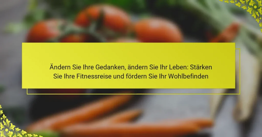 Ändern Sie Ihre Gedanken, ändern Sie Ihr Leben: Stärken Sie Ihre Fitnessreise und fördern Sie Ihr Wohlbefinden