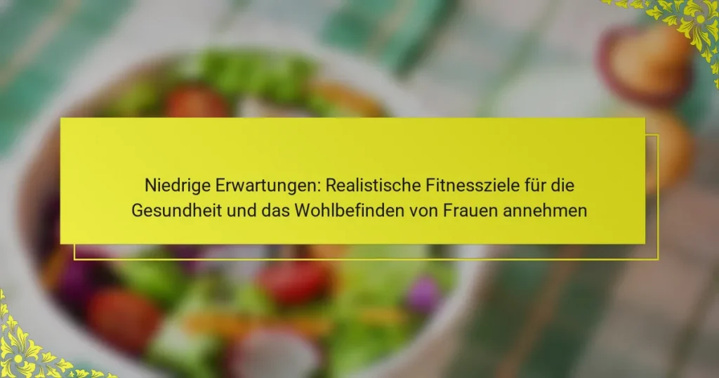 Niedrige Erwartungen: Realistische Fitnessziele für die Gesundheit und das Wohlbefinden von Frauen annehmen