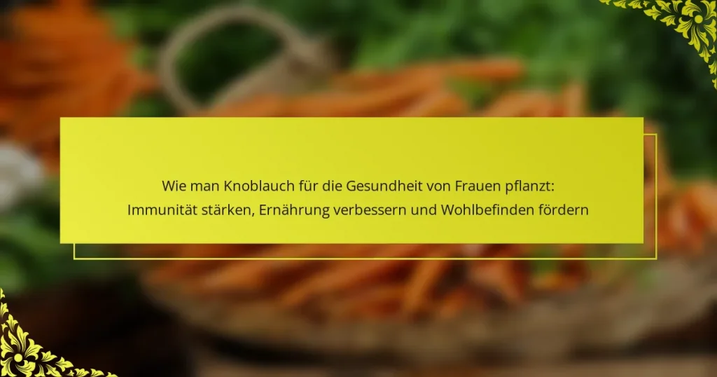 Wie man Knoblauch für die Gesundheit von Frauen pflanzt: Immunität stärken, Ernährung verbessern und Wohlbefinden fördern