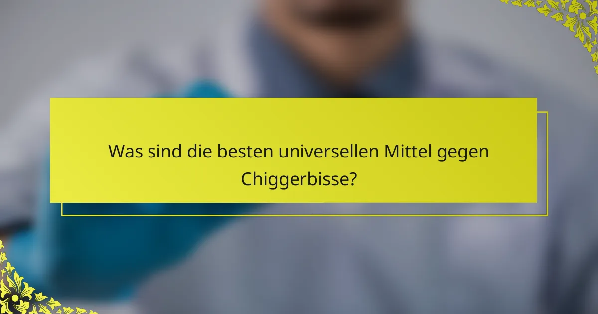 Was sind die besten universellen Mittel gegen Chiggerbisse?