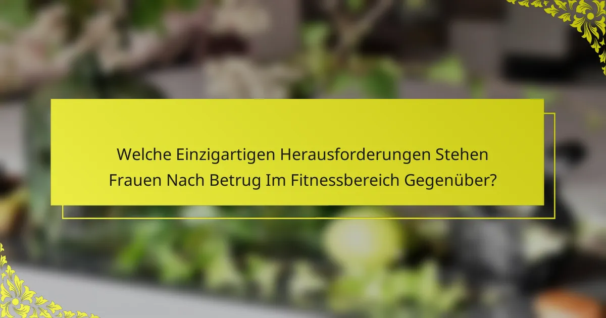Welche Einzigartigen Herausforderungen Stehen Frauen Nach Betrug Im Fitnessbereich Gegenüber?