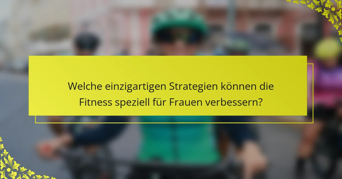 Welche einzigartigen Strategien können die Fitness speziell für Frauen verbessern?