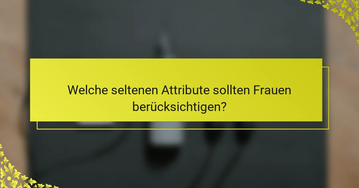 Welche seltenen Attribute sollten Frauen berücksichtigen?