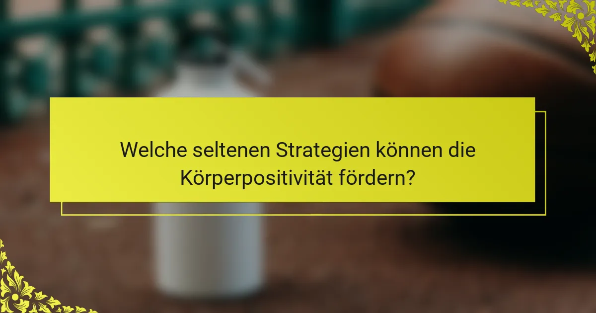 Welche seltenen Strategien können die Körperpositivität fördern?