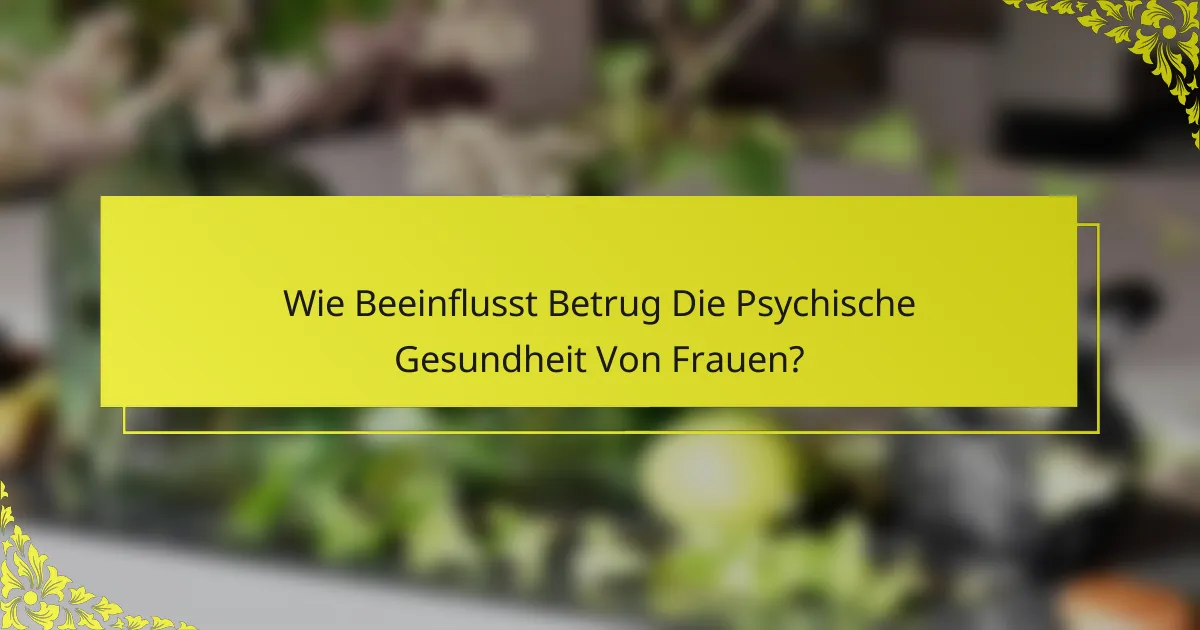 Wie Beeinflusst Betrug Die Psychische Gesundheit Von Frauen?