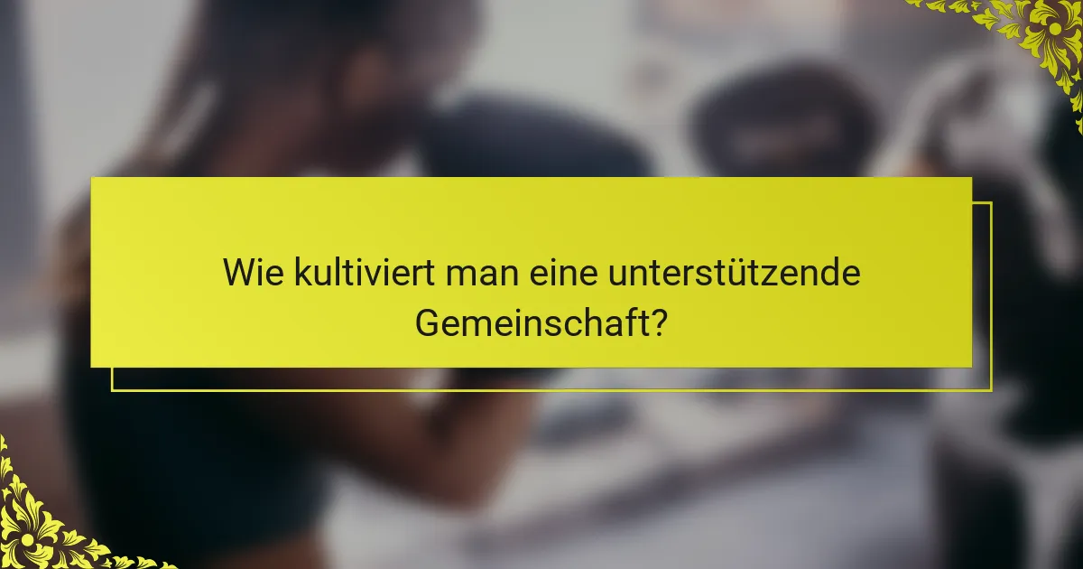 Wie kultiviert man eine unterstützende Gemeinschaft?